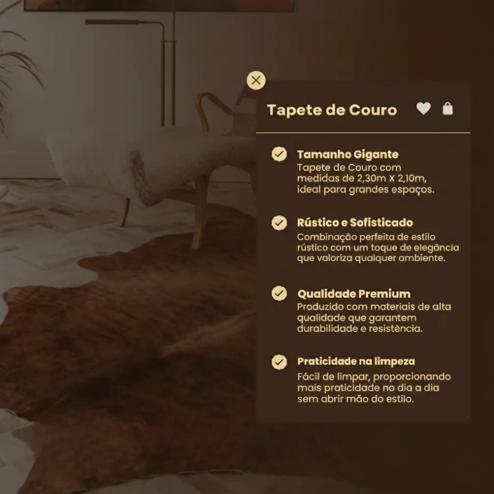 Tapete de Couro de Boi Legítimo | Paixão Verde
