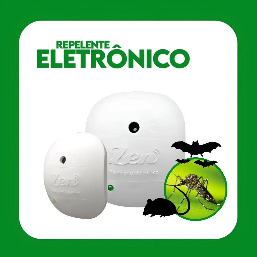 Repelente de Pernilongos, Mosquitos e Baratas - Eletrônico Ultrassônico Paixão Verde