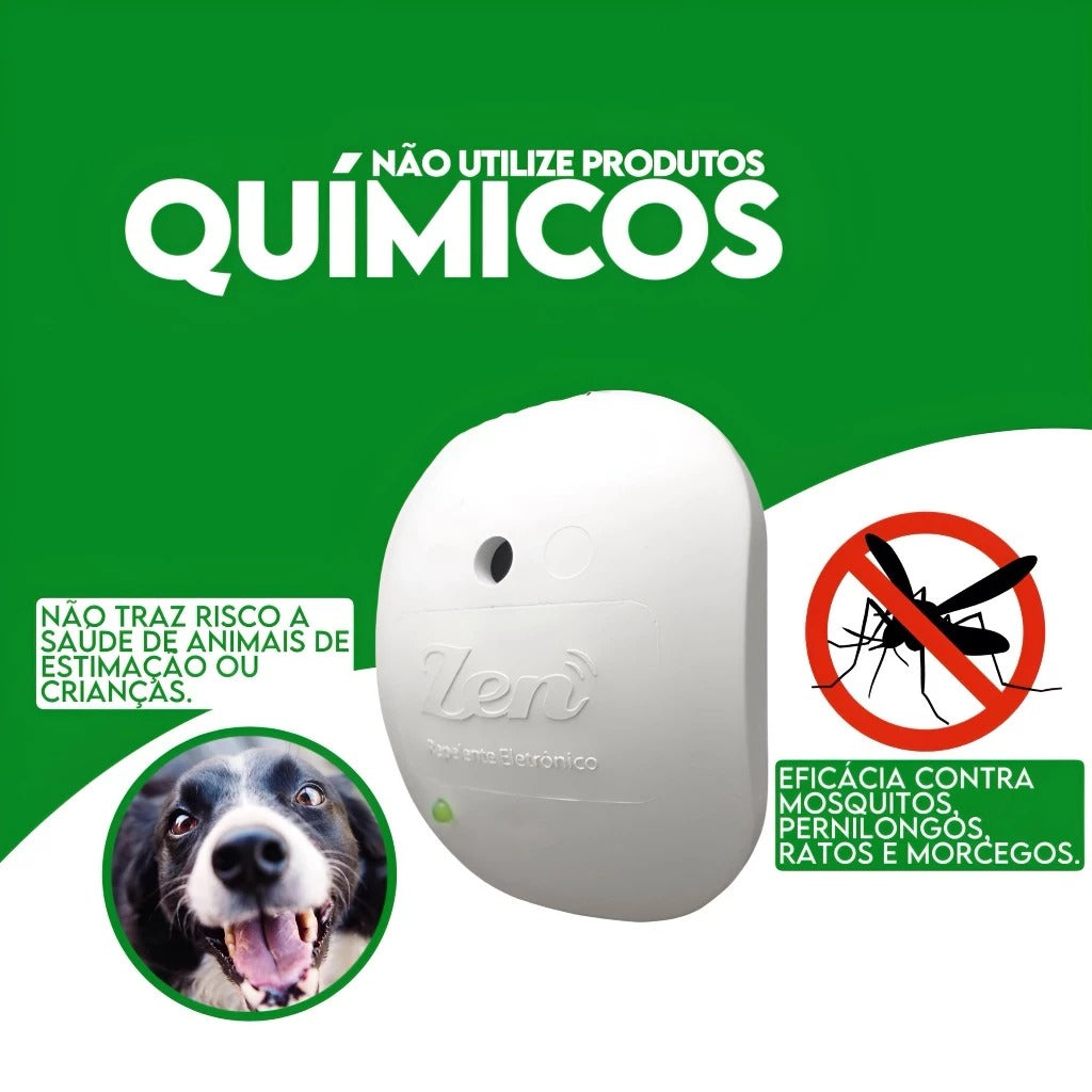Repelente de Pernilongos, Mosquitos e Baratas - Eletrônico Ultrassônico Paixão Verde