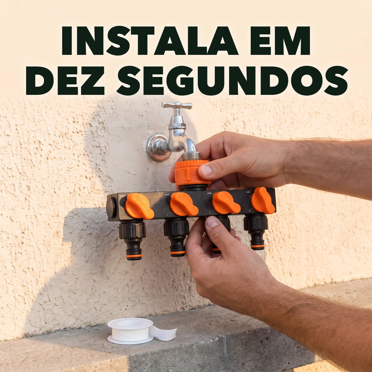 Distribuidor de Mangueira 4 Vias com Registro - FluxoQuatro™ Paixão Verde