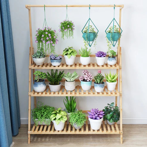 Suporte para Vasos de Plantas com Três Prateleiras Paixão Verde™