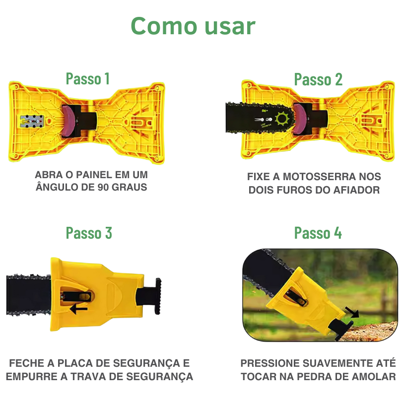 Afiador de corrente de Motosserra - AffiPRO Paixão Verde