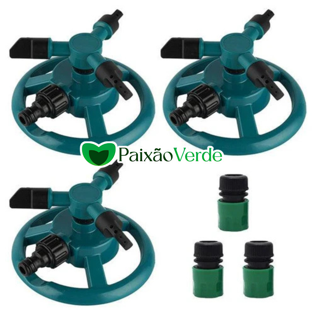 Aspersores Giratórios Automáticos 360° Com Pulverizador De 3 Braços - SpinGarden™