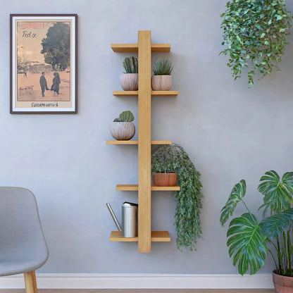 Suporte para Plantas na Parede de Madeira