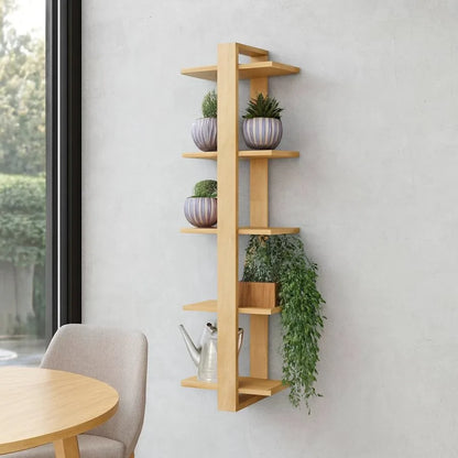 Suporte para Plantas na Parede de Madeira
