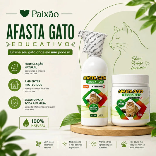 Afasta Gato Educativo -  Repelente Natural Olfativo - Paixão Verde