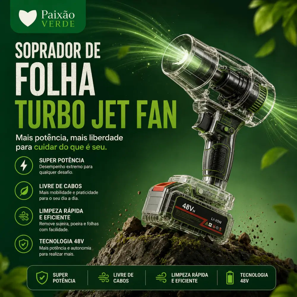 Soprador de Folha Turbo Jet Fan - Paixão Verde®