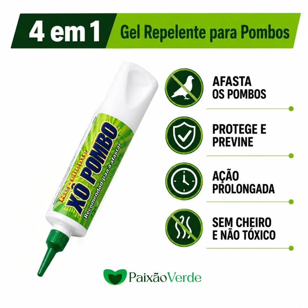 Gel Repelente para Pombos, Morcegos, Pardal - Paixão Verde®