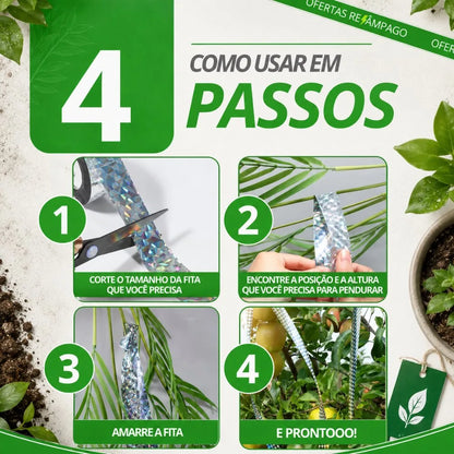 Fita Refletiva Espanta Pássaros Pombo - Paixão Verde®