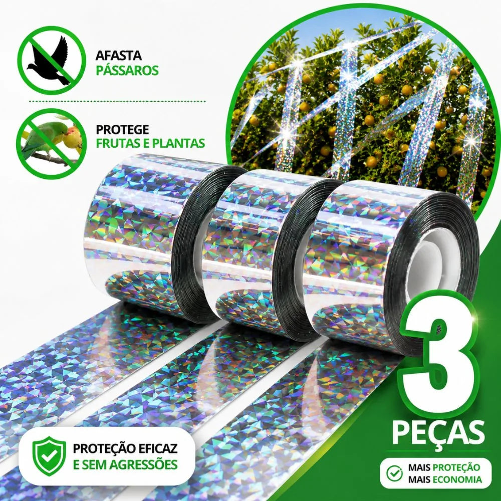 Fita Refletiva Espanta Pássaros Pombo - Paixão Verde®