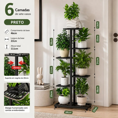 Suporte para Plantas de 6 Níveis - Paixão Verde®
