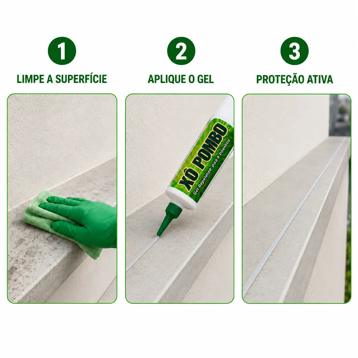 Gel Repelente para Pombos, Morcegos, Pardal - Paixão Verde®