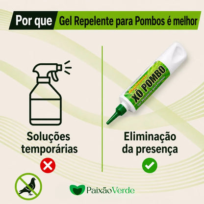 Gel Repelente para Pombos, Morcegos, Pardal - Paixão Verde®