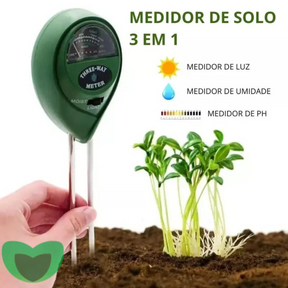 Medidor de Ph Solo 3 em 1 - Sensor de Umidade