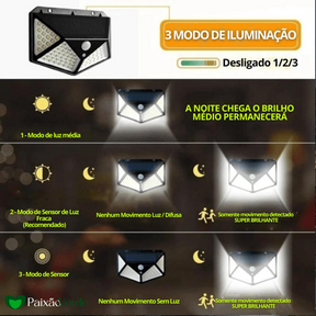 Luminária Sensor De Led Aprova D´água - LedGarden™