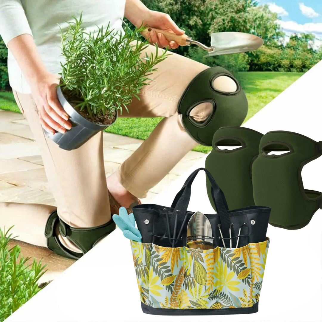 Kit Joelheira Com Bolsa de Ferramentas Para Jardinagem ou Tapete de Plantação