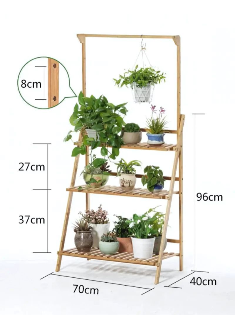 Suporte para Vasos de Plantas com Três Prateleiras Paixão Verde™