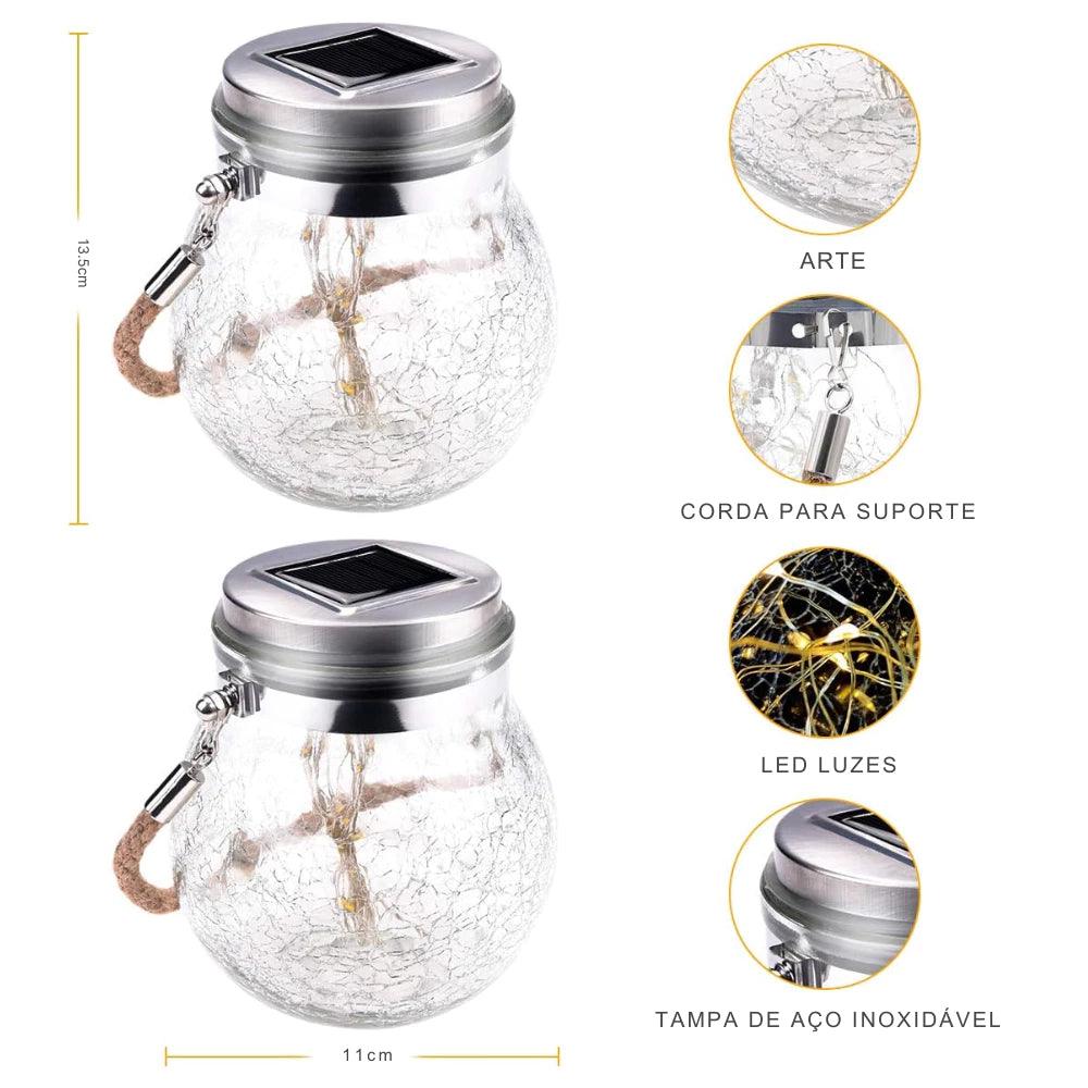 Luminária Suspensa Solar Impermeável Decorativa - LumeLUX