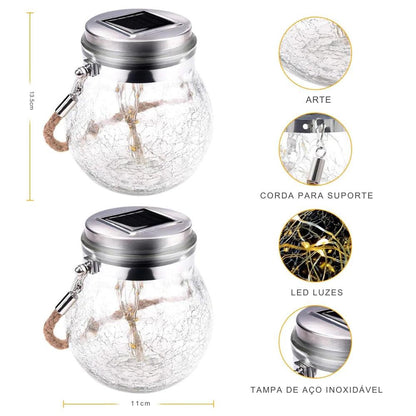 Luminária Suspensa Solar Impermeável Decorativa - LumeLUX