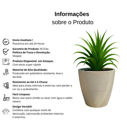 Vaso para plantas com design escovado- Paixão Verde