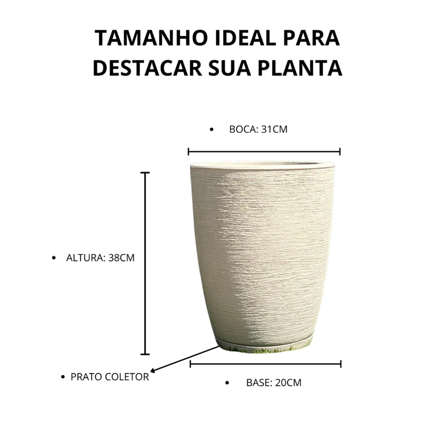 Vaso para plantas com design escovado- Paixão Verde
