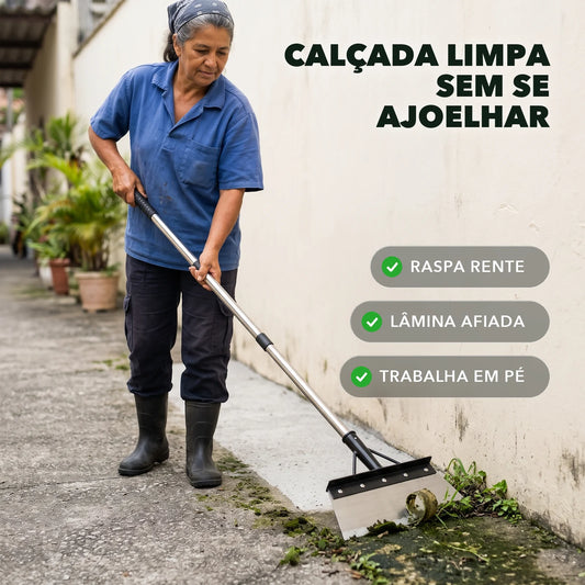 PlantClean raspando limo da calçada com cabo baixo