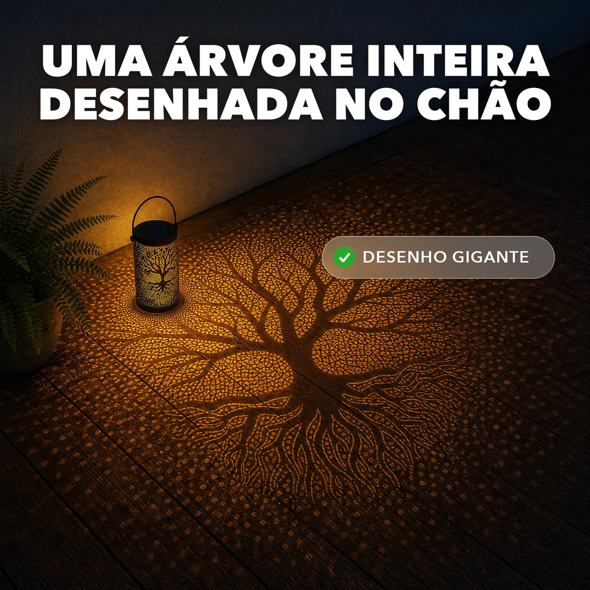 Lanterna Solar de Jardim - SombraViva™ Paixão Verde
