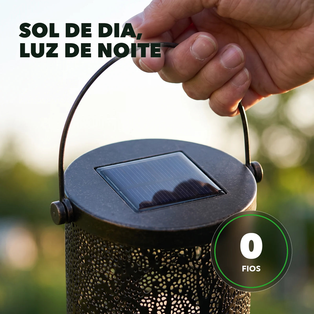Lanterna Solar de Jardim - SombraViva™ Paixão Verde