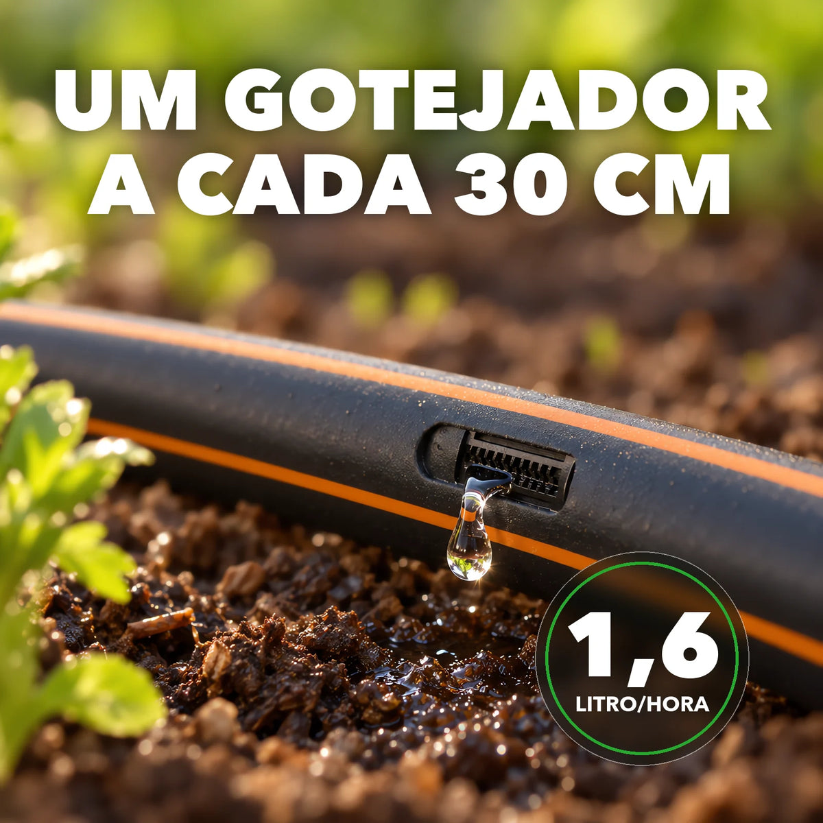 Macro do gotejador soltando agua