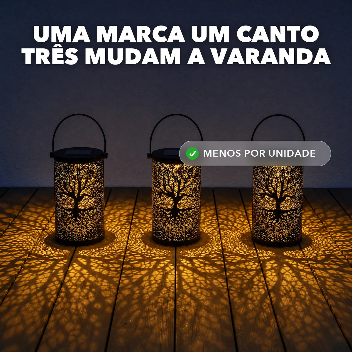 Lanterna Solar de Jardim - SombraViva™ Paixão Verde