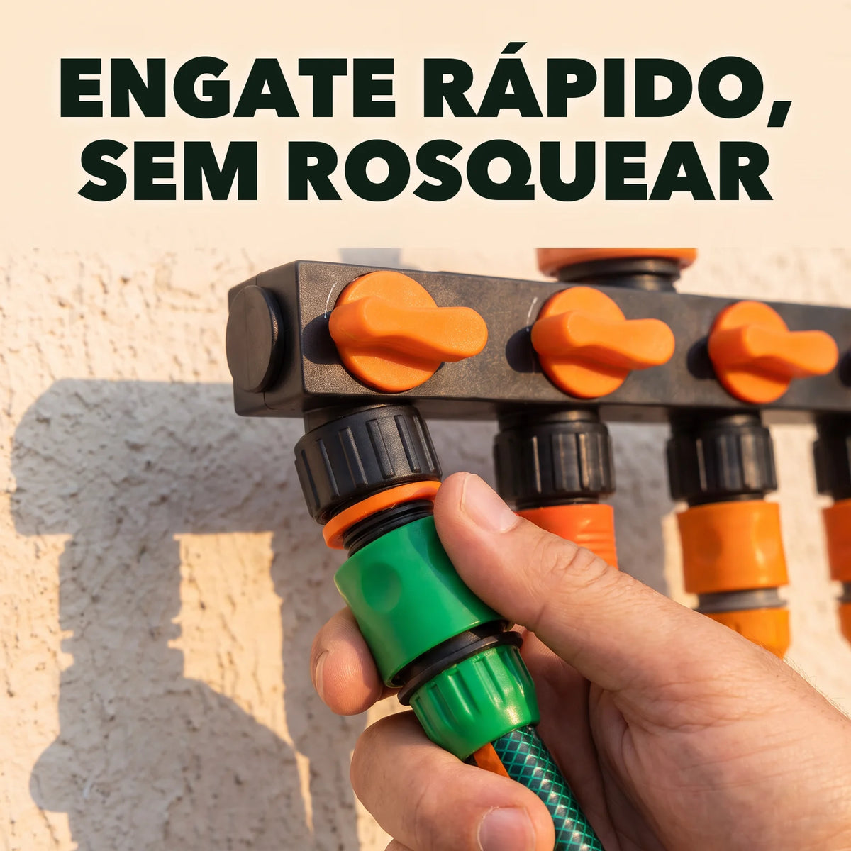 Distribuidor de Mangueira 4 Vias com Registro - FluxoQuatro™ Paixão Verde