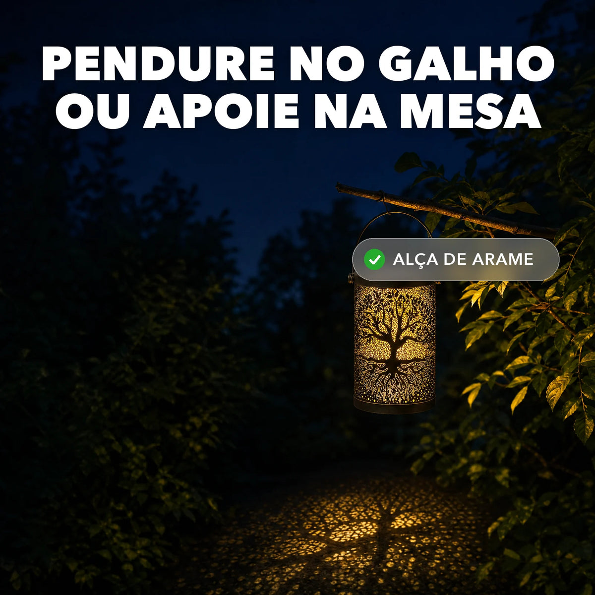 Lanterna Solar de Jardim - SombraViva™ Paixão Verde