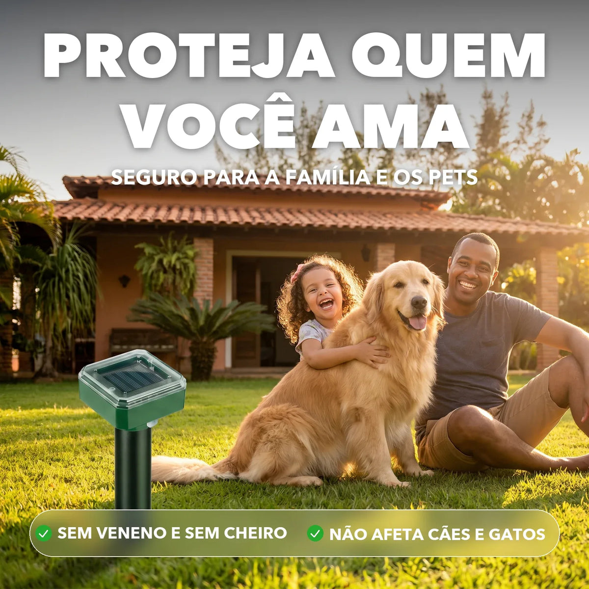 Repelente solar seguro para a família e os pets