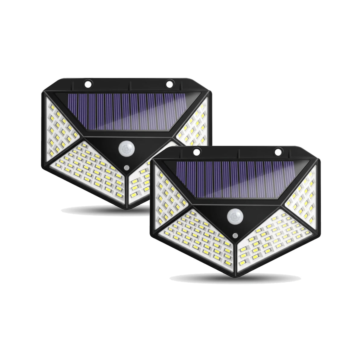 Kit com 2 luminárias solares externas com sensor de presença