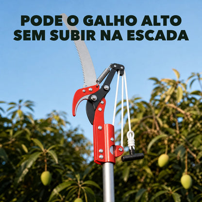 Serrote Podador de Galhos Altos 2 em 1 com Serra - PodaAlta™