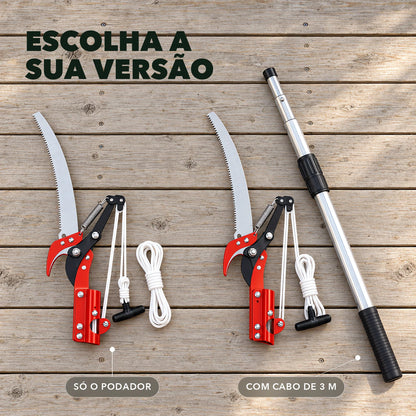 Serrote Podador de Galhos Altos 2 em 1 com Serra - PodaAlta™