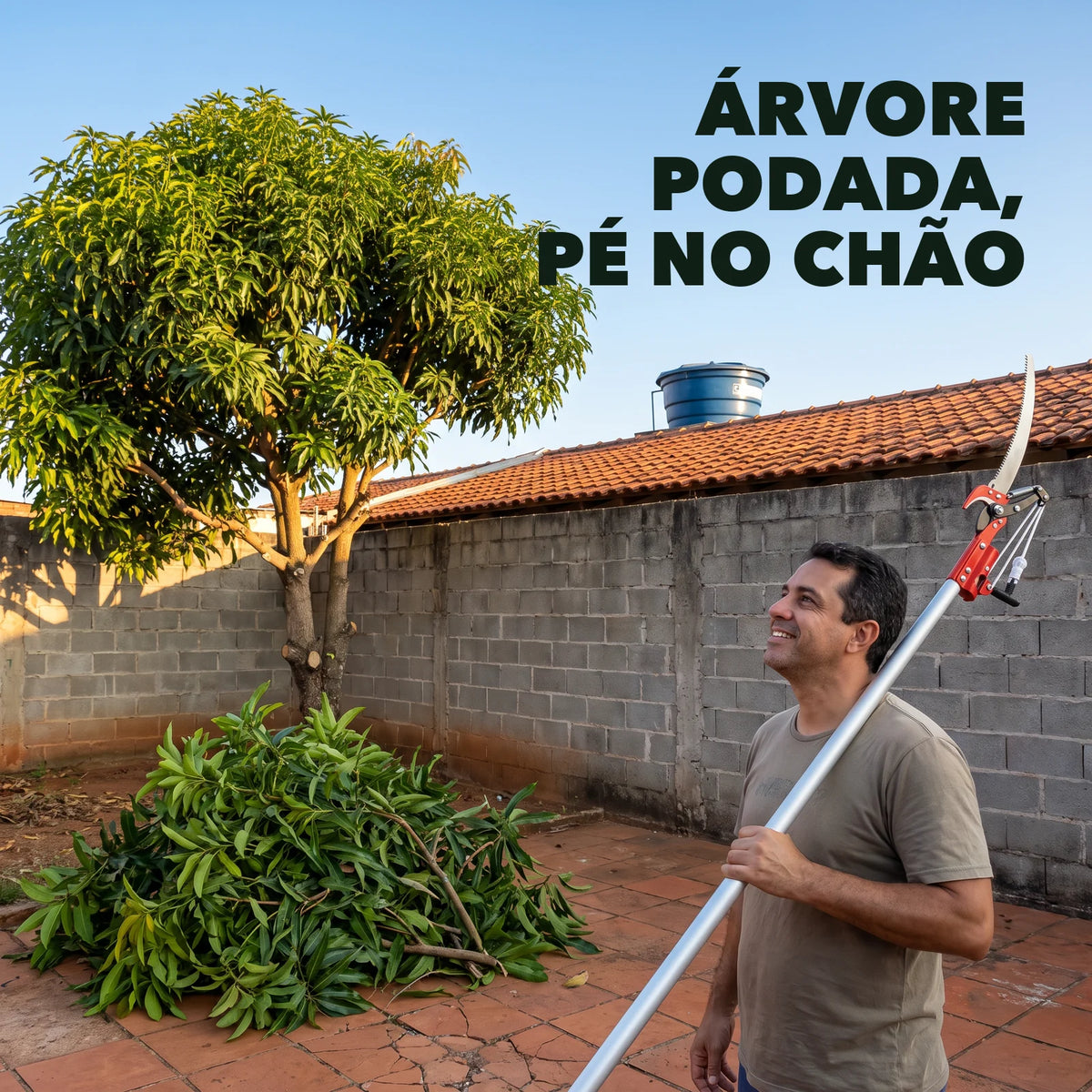 Serrote Podador de Galhos Altos 2 em 1 com Serra - PodaAlta™